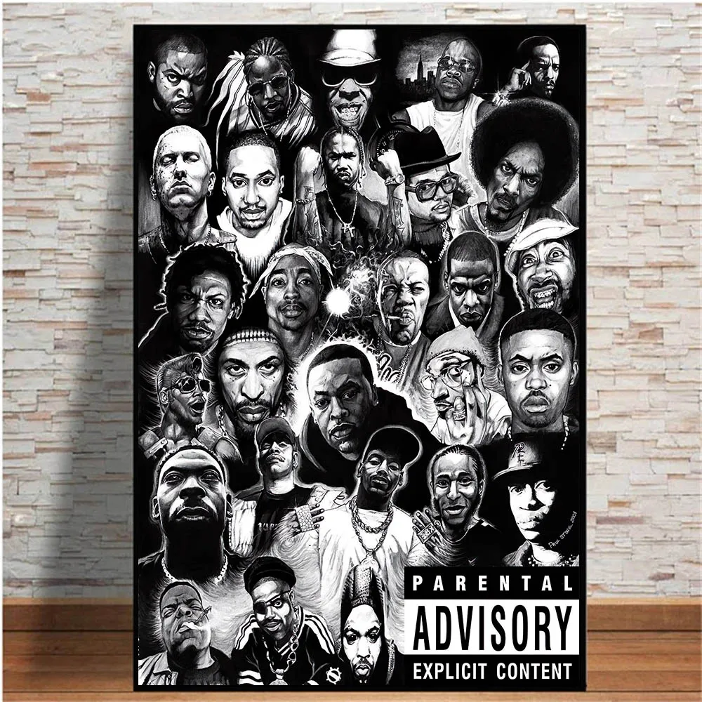 Music Star 2PAC Tupac Poster Decoration Painting Gangster Rap Tupac Hip Hop Wall Sticker Home Decor Wall Art Aesthetic Posters - Image 3