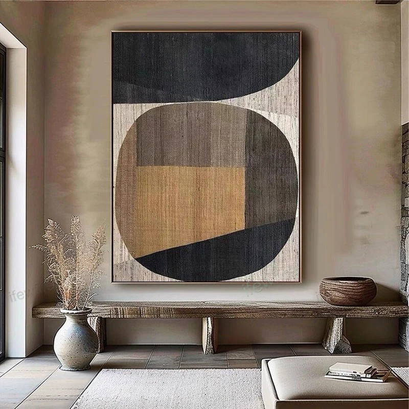 

100% hand drawn irregular shapes abstract oil painting original wall painting home living room decoration paint interior aesthet