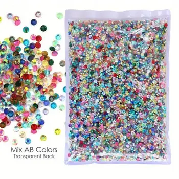 Großhandel mit flacher Rückseite aus Kunstharz mit silberner Unterseite, C ♦, nicht Hotfix-Strasssteine in großen Packungen, glitzernde Kristalle und Strasssteine für Gatment