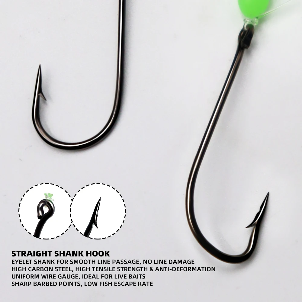 ZYZHE 1/3/5 Stück Surf-Angelrigs, Flachfisch-Rigs, vorgebundene handgefertigte High&Low-Rigs, ideal für Flachfisch, Barsch, Schnapper – Detail 4