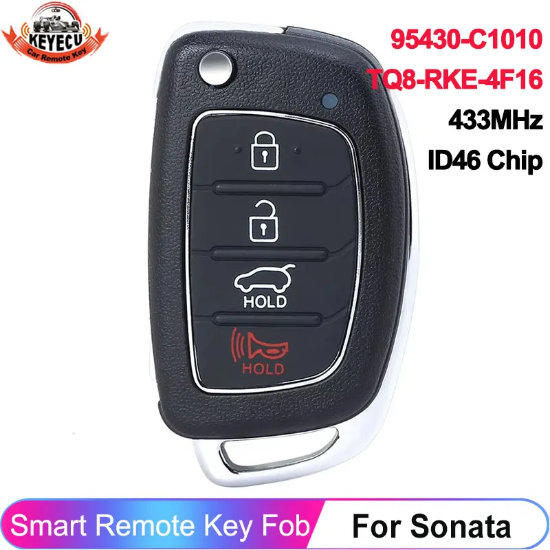 

KEYECU TQ8-RKE-4F16 95430-C1010 For Hyundai Sonata 2014 2015 2016 2017 2018 433MHz ID46 Chip Remote Control Flip Car Key Fob