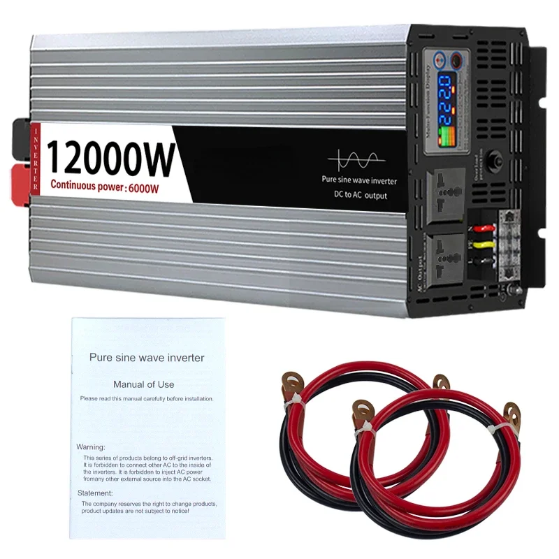 Pure Sine Wave Inverter, DC to AC 50Hz, 60Hz, 6000W, 12000W, Multi Protection for Off Grid Inverter