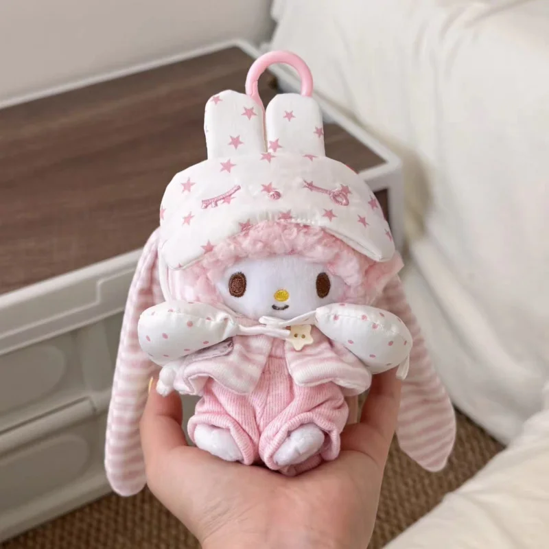 Sanrio My Sweet Piano Plush Pendant Cute Pink Sheep Doll Sleep Mask Pajamas Bag Keychain Kawaii Stuffed Toy Gift for Girls