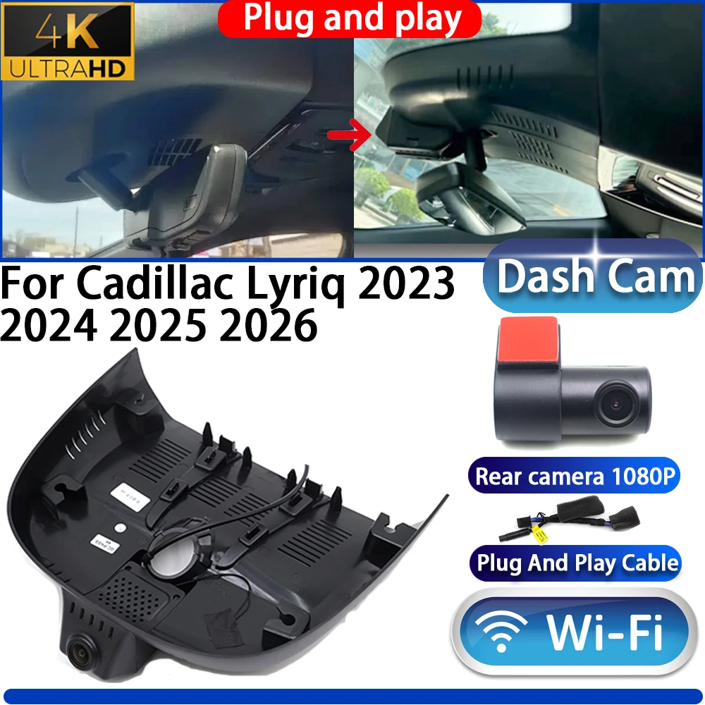 

HighCity For Cadillac Lyriq 2023 2024 2025 2026 Dash Cam Camera DVR 4K 2160P UHD Night Vision Wifi Plug And Play Video Recorder