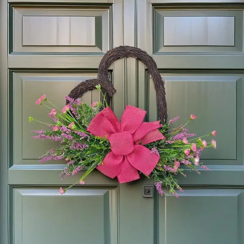 Heart Shaped Wreath Heart Shaped Artificial Front Door Love Wreath Small Flower Design Romantic Decoration Natural Vines for