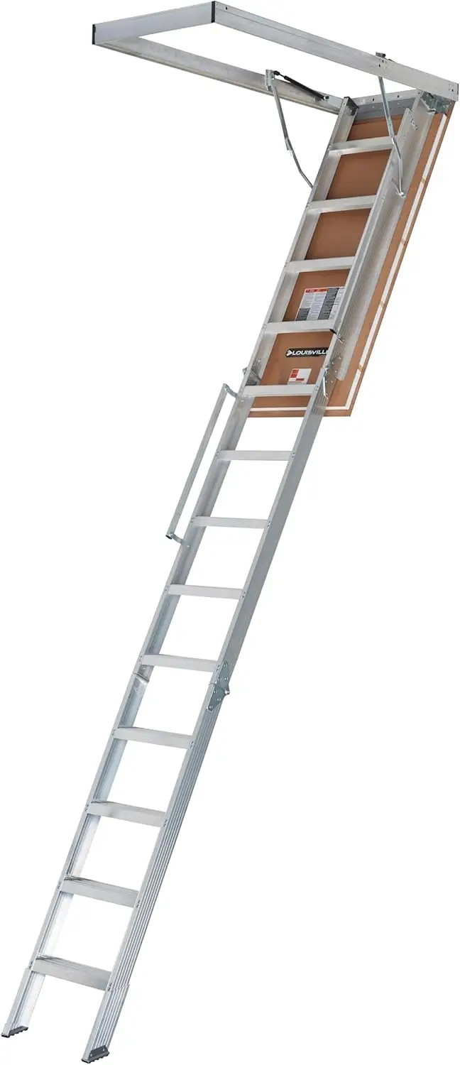 

Ladder 10-12-Foot Insulated Door Aluminium Attic Ladder 25.5" x 63" (Rough Opening), 375-Pound Load Capacity, Type IAA, AL2540LG