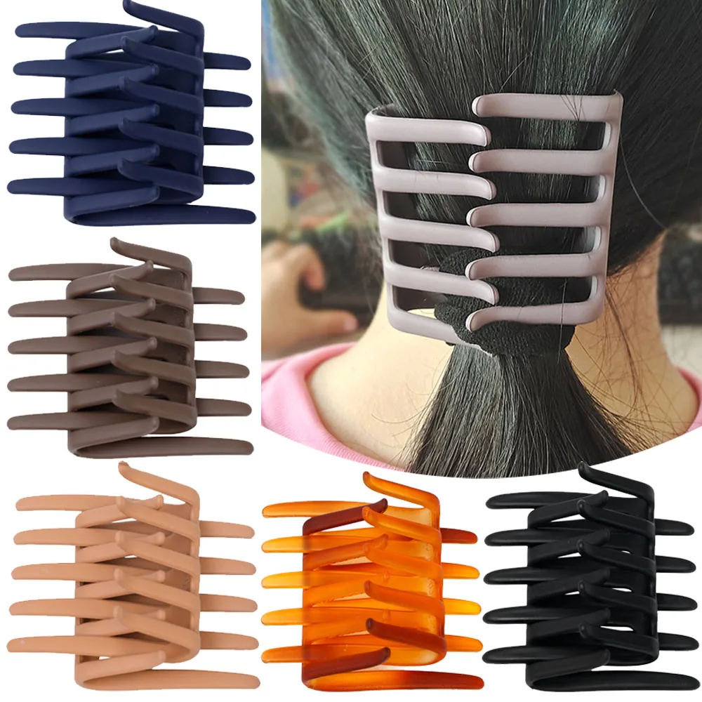 Fashion Stretch Hair Clip Double Side Women Casual Cross-Back Hair Fork Comb Easy Thick Curly Hairwear Styling Hairs Claw Tool