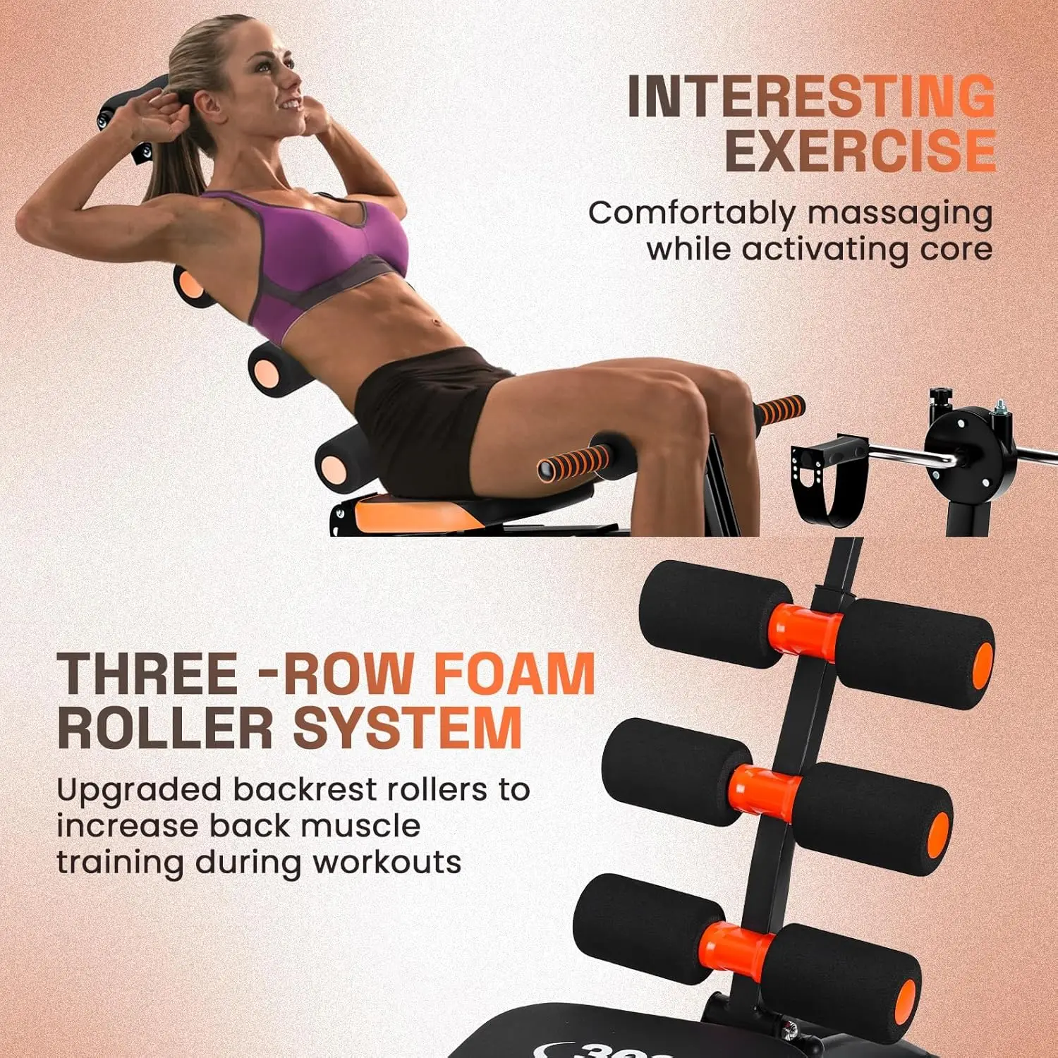 جهاز تمرين Ab Workout، جهاز Ab Crunch قابل للتعديل، معدات تمارين Ab لتمارين الجسم بالكامل في صالة الألعاب الرياضية المنزلية