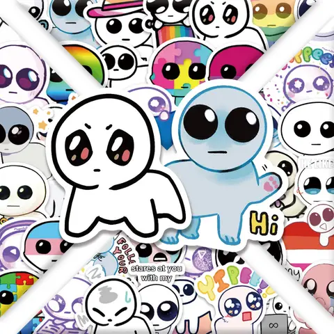 54PCS TBH Autism Creature Yippies Stickers Cartoon Funny Graffiti Decals Creative Decoration Stationery Box Notebook Luggage