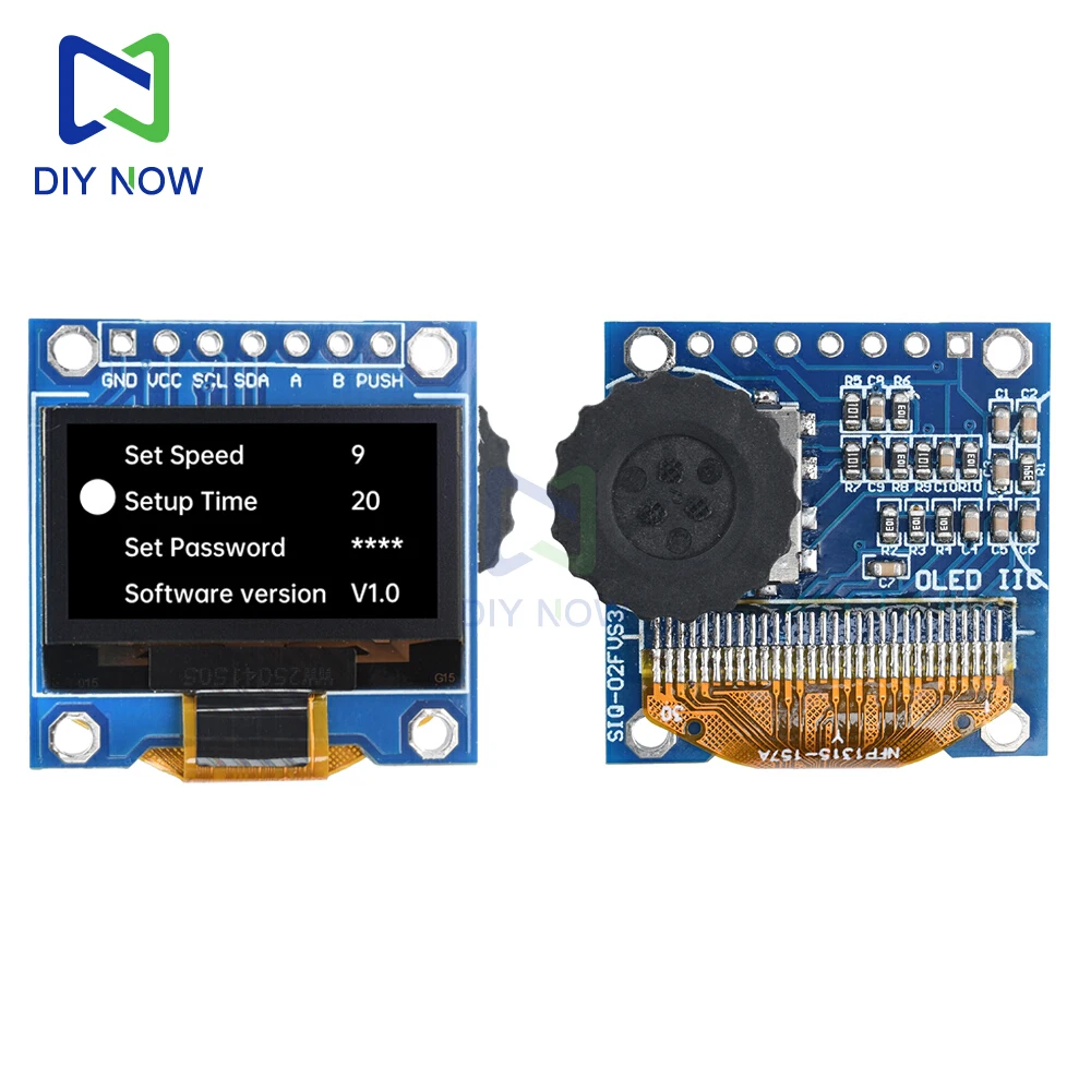 Поворотный энкодер 0,96-дюймовый OLED-дисплей SSD1315 Комбинированный модуль драйвера Трехскоростной циферблатный переключатель Поддержка связь IIC