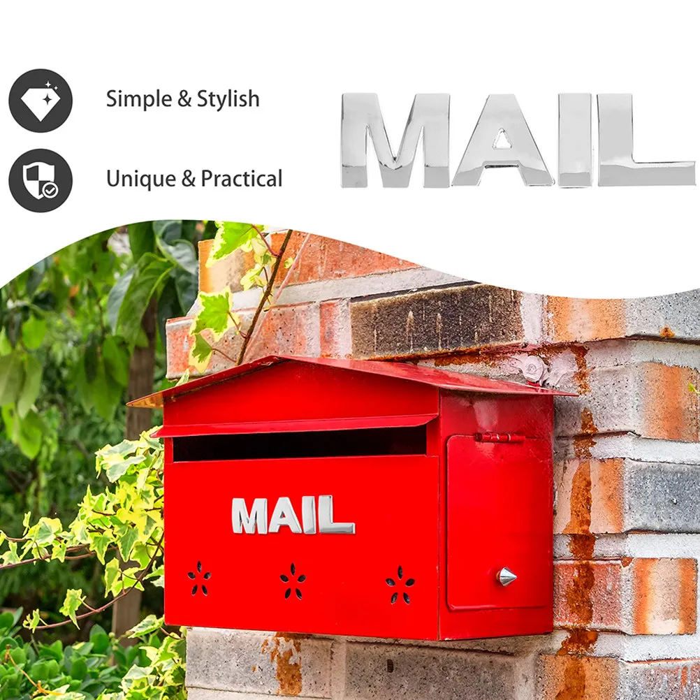 2Sets Mailbox Letters for Outside Metal-Like Finish Alphabet Decals Professional Look Outdoor Mailbox Sign DIY Decor Replacement