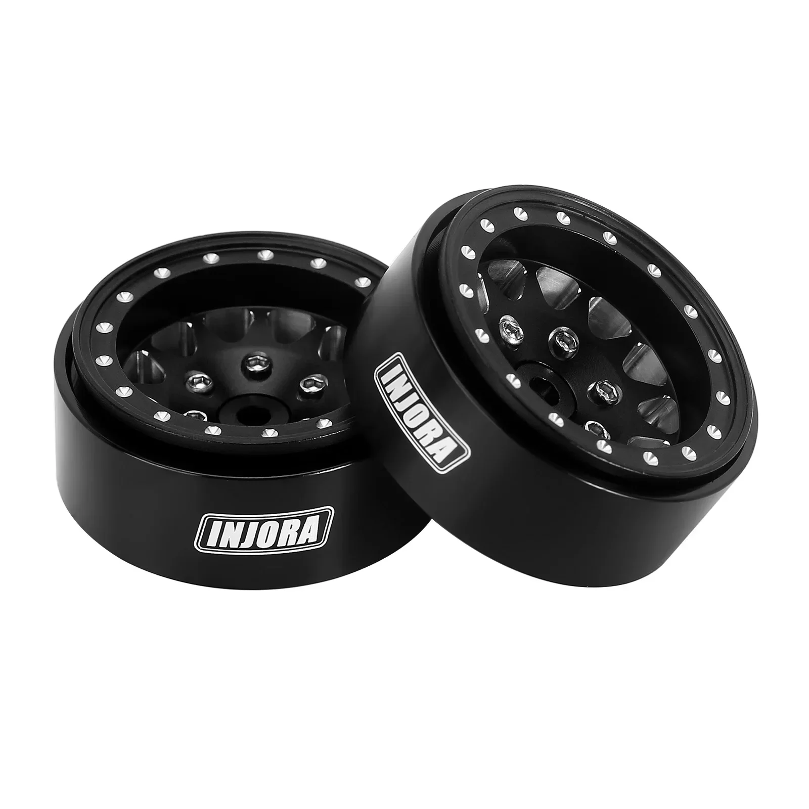 Black Aluminium 1.3 Beadlock Wheel Rims for 1/24 1/18 RC Crawler Car (W1301)