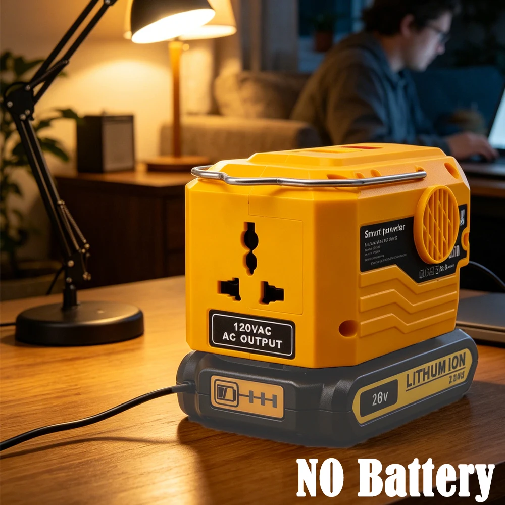 200w-120-220v-ac-portable-inverter-adapter-modified-sine-wave-for-dewalt-18v-lithium-battery-outdoor-w-usb-type-c-no-battery