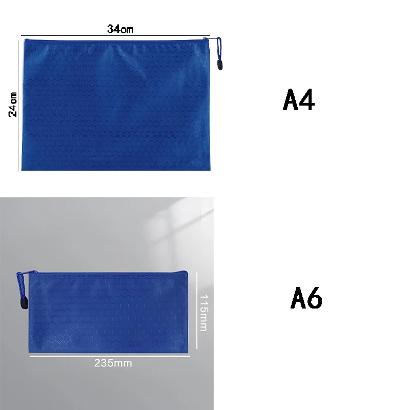 Waterproof A4/A6 Pencil Bag Zipper Pouch Document Puzzle Storage Zip File Folders Pencil Case for School Office Supplies