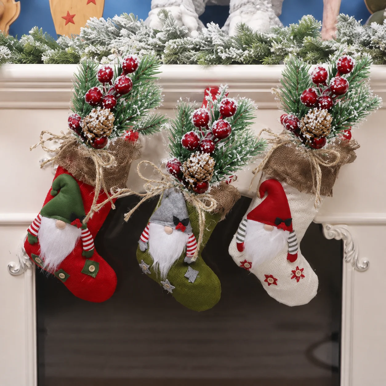 5/10 Stück Künstliche Tannenzapfen Weihnachtszweige Kunstpflanzen für Wohnzimmer, Party, Blumenkränze, Geschenke, DIY Weihnachtsdekoration – Detail 5