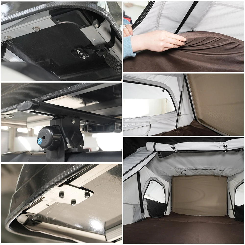 Barraca impermeável para acampamento ao ar livre isolada personalizada para 3-4 pessoas 4