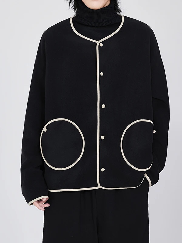 

Thiened Chinese Sle Fce Jaet Men's Autumn Winter ex Couple's Clothing Design Loose Fit Youth Trend Polyester Fiber