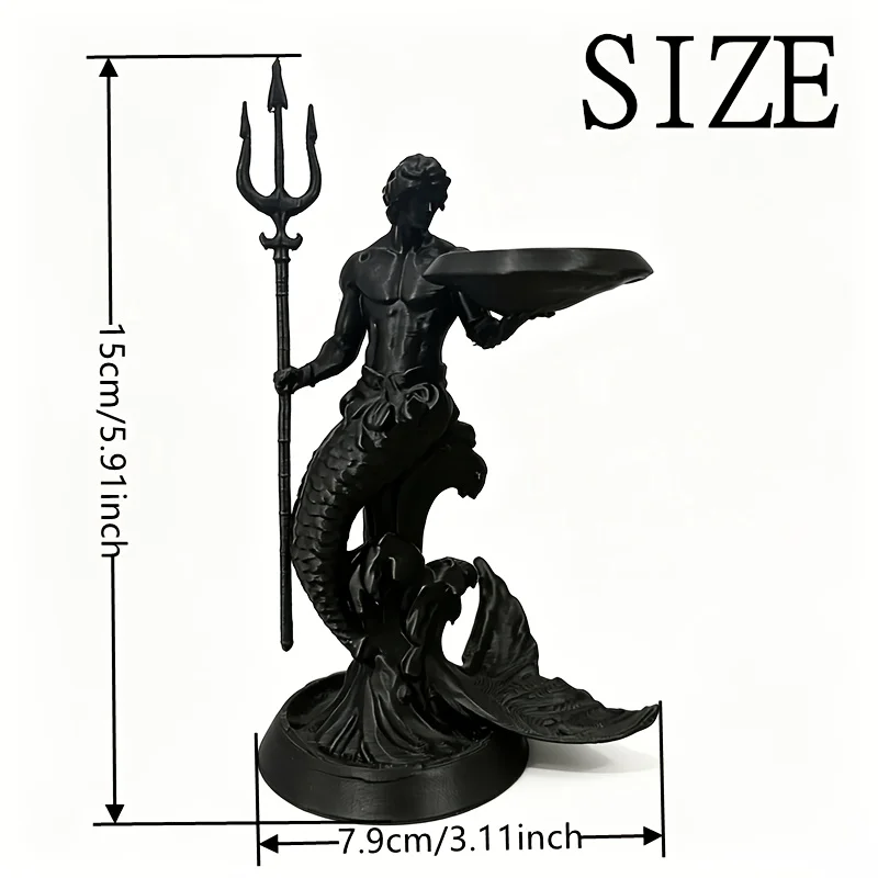1-Piece Mermaid-Shaped Tray with 3D Printed Relief Decoration, Suitable for Decorating Tabletops. Poseidon Tray Decoration Is a 3D Decorative Piece That Can Be Used to Create an Artistic Atmosphere in Restaurants, Cafe