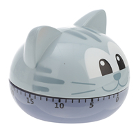 1pc Cat Design Kitchen Timer Baking Cooking Reminder Mechanical Learning Study Tool For Kids Elderly Autism