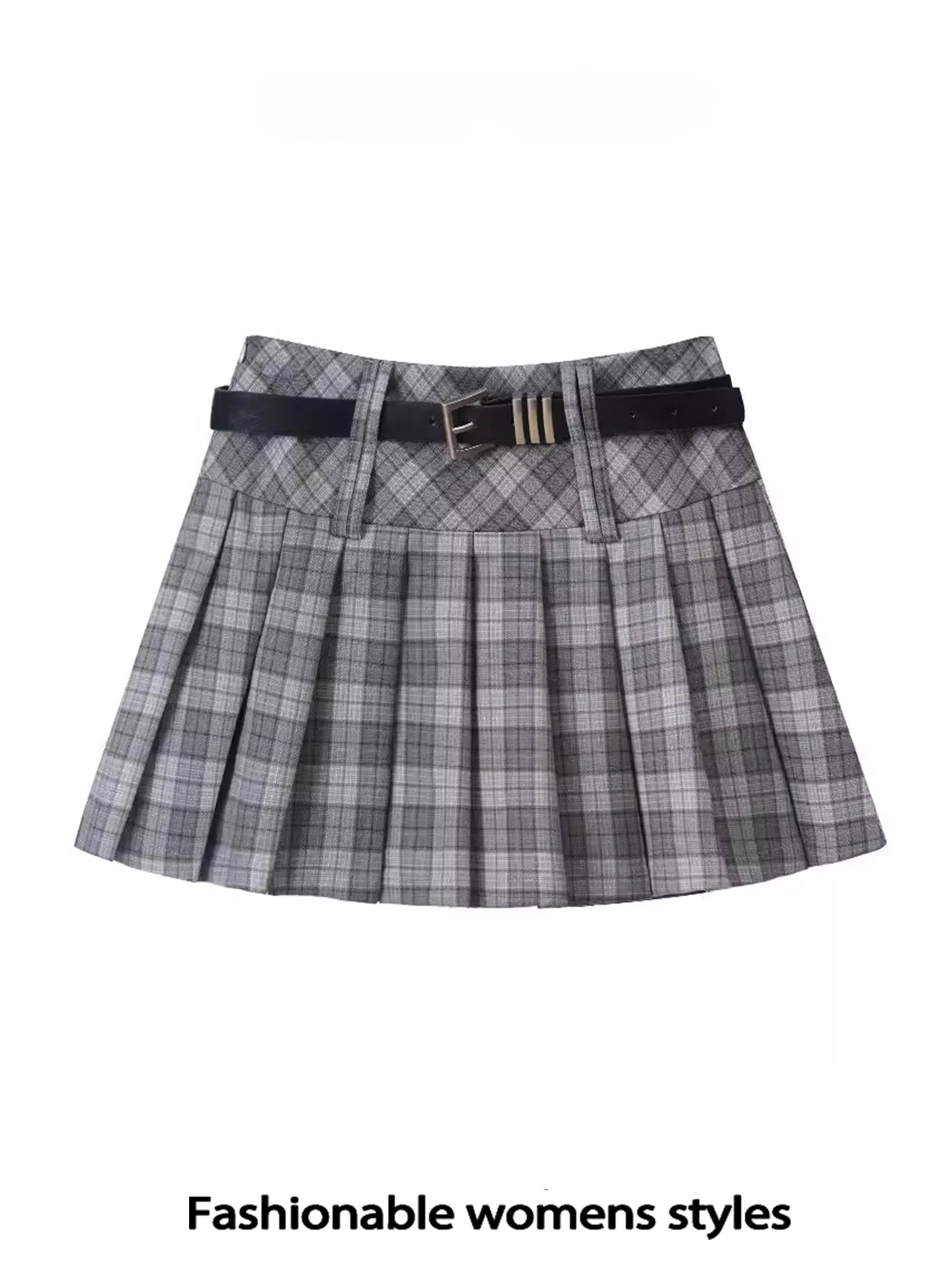 Falda Retro americana a cuadros f para mujer, novedad de verano, falda universitaria plisada de cintura alta, falda JK antiligera