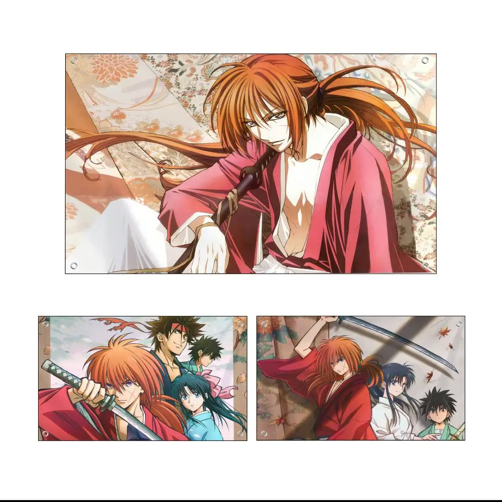 Anime R-Rurouni Kenshin Flags Custom Wall Hanging Background Art Banner For Bedroom Home Living Room Outdoor Decor