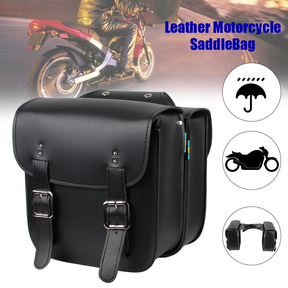 

Multi-functional PU Leather Motorcycle Saddle Bag Tool Storage Pouch Motorbike Side Bags Large Capacity 2 piece/set