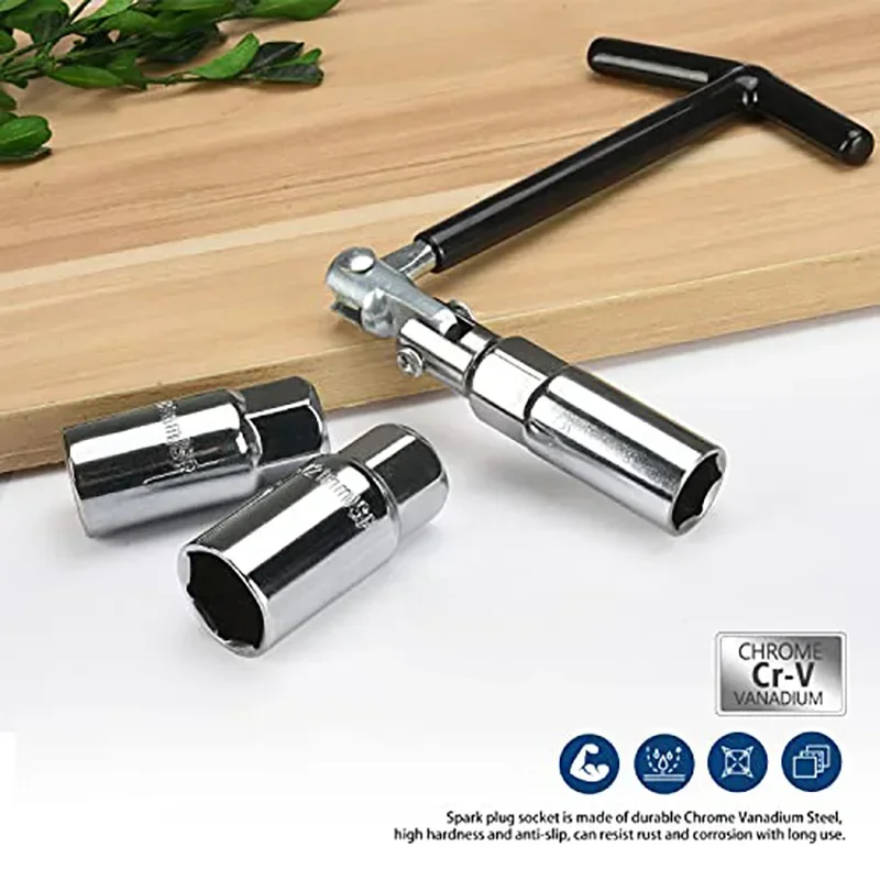

High-Strength Chrome-Plated Automotive Repair Tools 16mm 18mm 21mm 4-Piece Spark Plug Socket Wrench Set