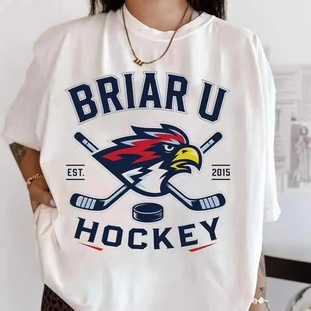 Briar University Shirt, Briar U Hockey T-Shirt, Off-Campus Crewneck, Hockey Romance Shirt,,Summer Graphic Cotton Tees Daily Wear (4th Of July)