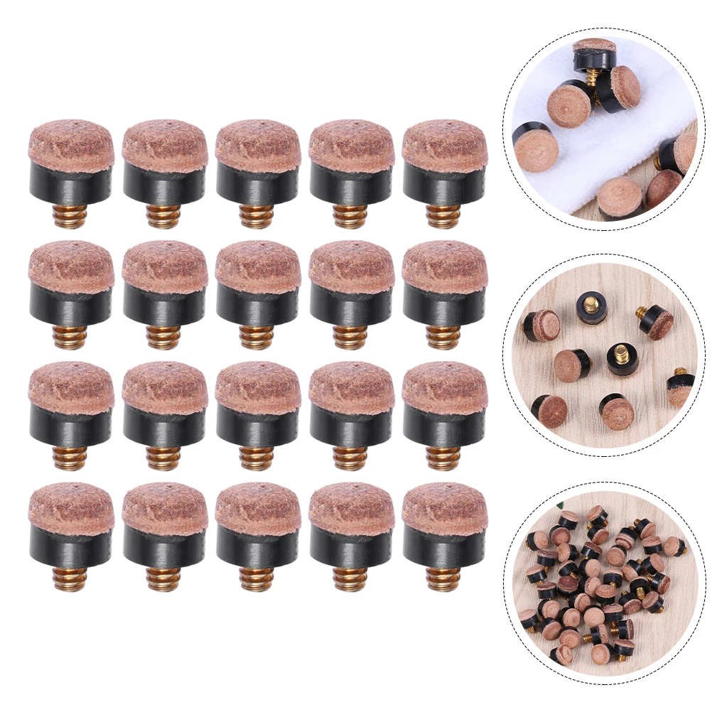 

20pcs Screw-On Replacement Pool Cue Portable Billiard Cue Premium Pool Stick Tips Snooker Replacement Tips Billiard