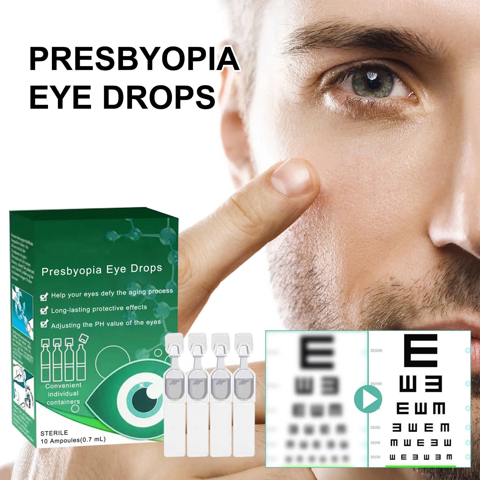 Eye Drops Presbyopia Eye Drops Clear Eye Drops Eye Care Anti-Fatigue Eye Drops Eye Relief Reclaim The  Sharp  Of Your Youth 70ml