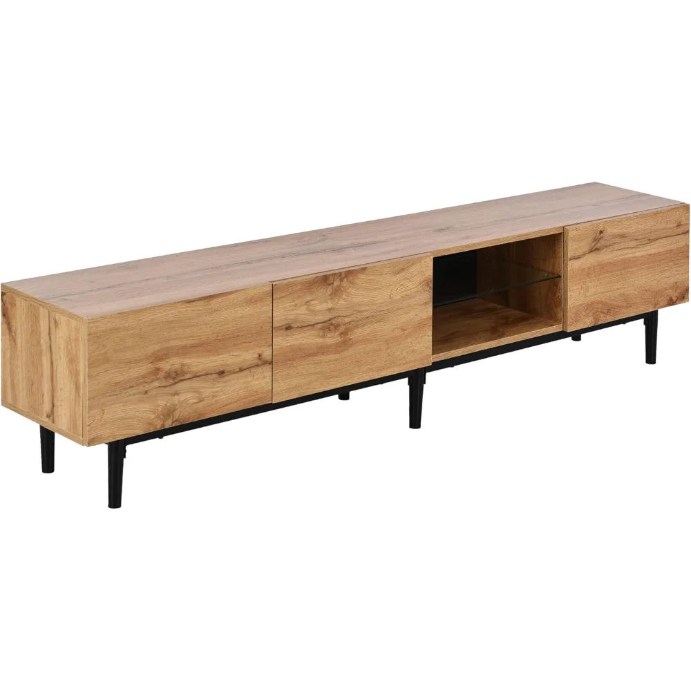 

Modern TV Stand with LED Lighting for Comfort and Style, Holds TVs up to 80'', for Living Rooms and Home Theaters