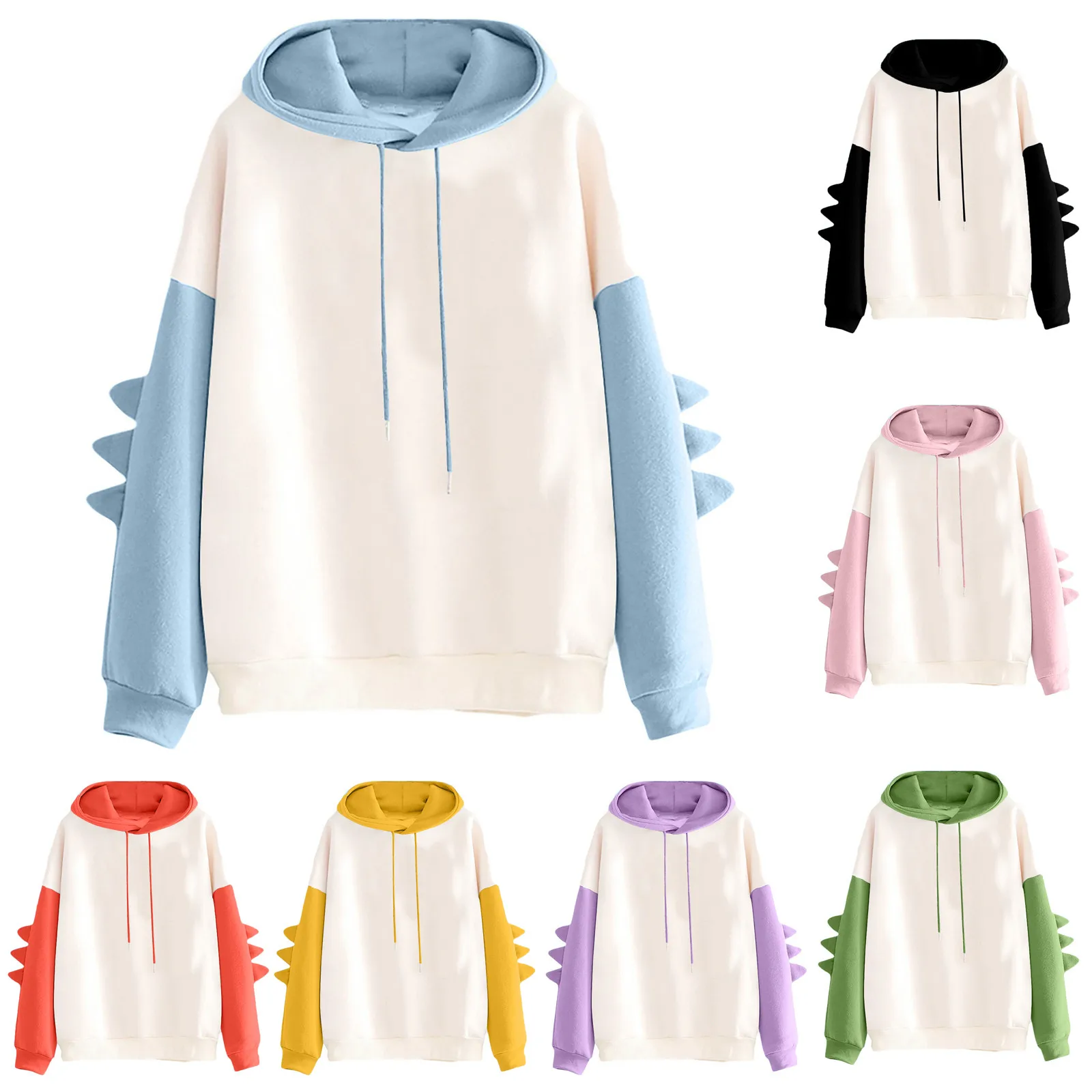 

Dinosaur Oversize Cartoon Hoodie Women Fall Fashion Sweatshirt Casual Korean Style Thicken Sweatshirt Winter dino hoodie Tops