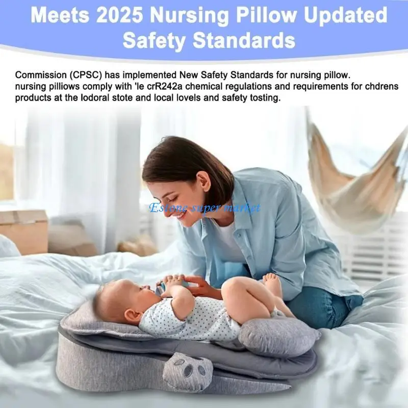 090B وسادة استلقاء للرضع متعددة الوظائف لتوفير الراحة لتغذية الحليب وقابلة للغسل #4