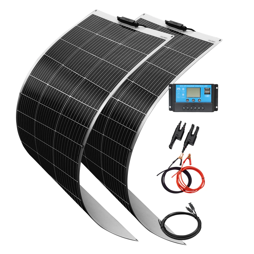 

120W/240W Flexible solar panel OR Photovoltaic panel solar power Kits for Motorhomes, Campers, Vans, Boats camping equipment