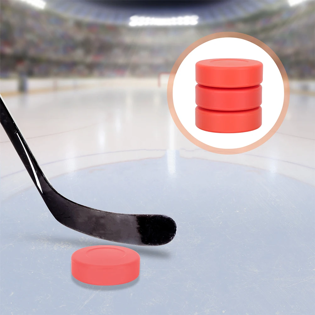 

3 Pcs Adjustable Hardness Hockey Practice PVC Flat Ice Hockey Pucks Matte Training Equipment for Indoor