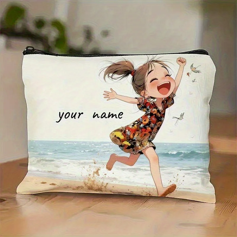 

Custom Name/Message - Vintage Cute Little Pattern Makeup Bag - Handbag - Toiletry Bag - Pencil Case - Gift Bag