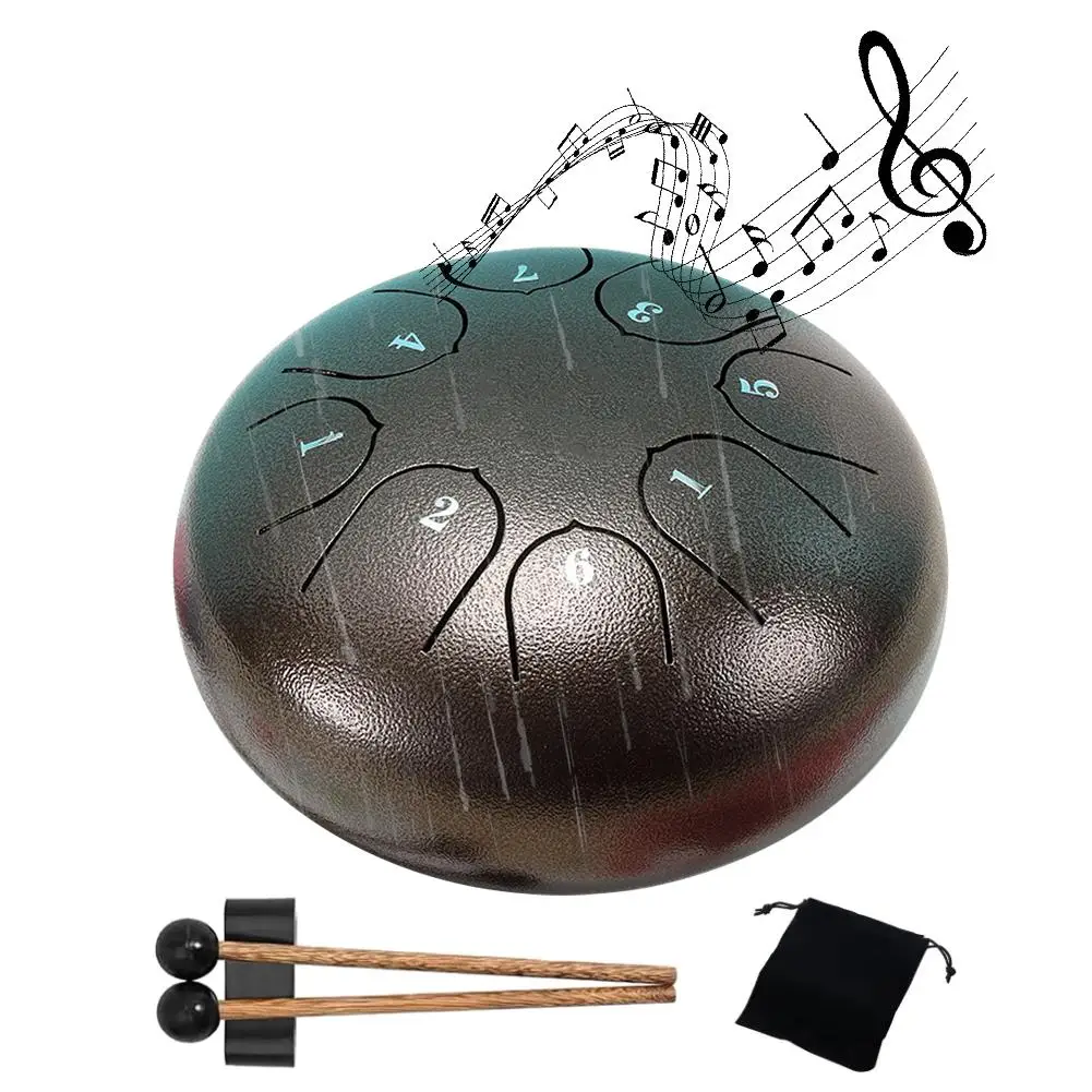 6 Inches 8 Notes Rain Drum For Outside Rain Drum Instrument Mini Handpan Drum Outdoor Rain Drum For Yoga Meditation Unique B3M4
