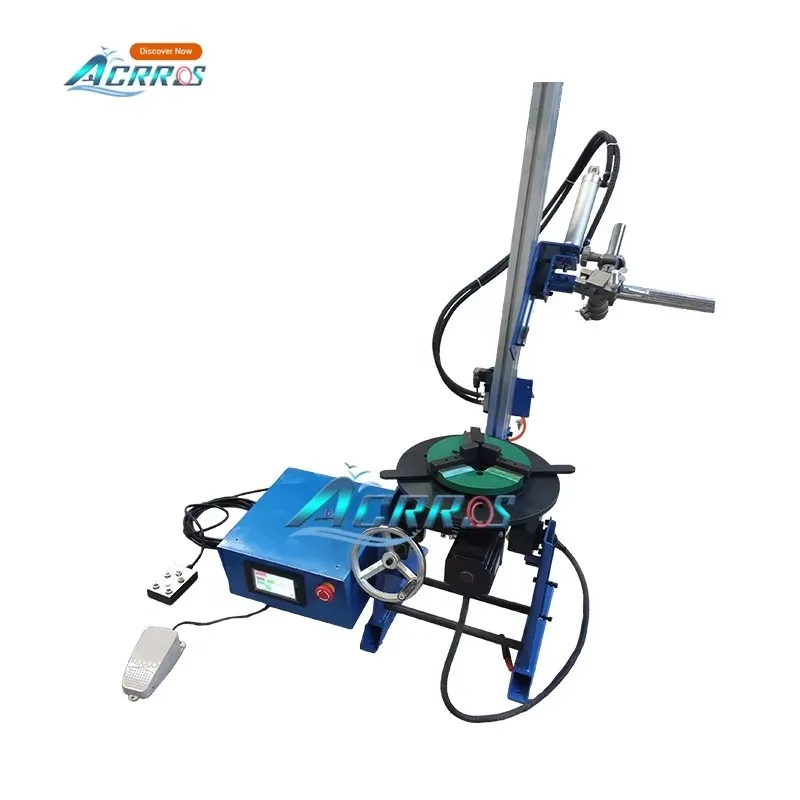 CNC Control Adjust Rotation Speed Welding Positioner Turntable With Chuck And Torch Holder For Welding Flange Tube