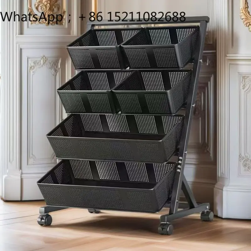 LLY metal rack multi-layer floor removable kitchen vegetable basket storage multi-functional trolley
