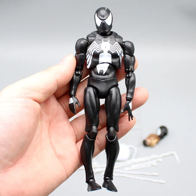 Marvel SpiderMan Symbiote Spider-Man with Real Head Comic Anime Figure Action Figure Anime Collectible Model Birthday Gift Toys