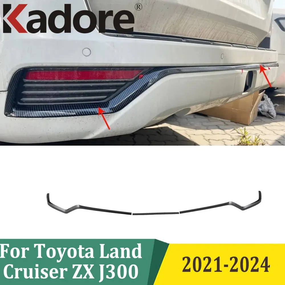 

Для Toyota Land Cruiser ZX J300 2021-2023 2024 углеродное волокно Задняя Крышка багажника бампер полоса протектор Порог Отделка Внешний Стайлинг автомобиля