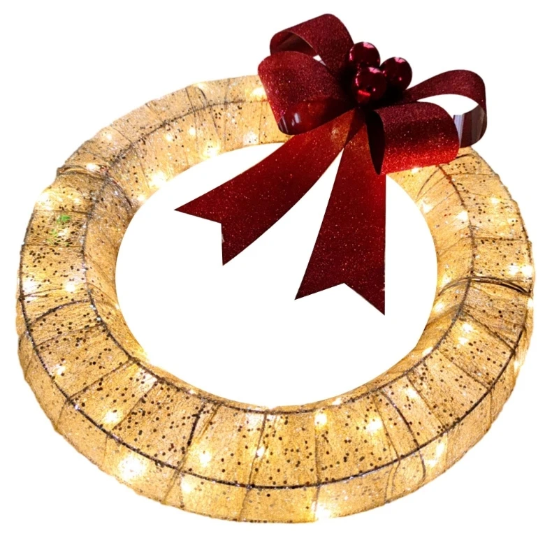 GJ Exquisite Christmas Wreath with Bow Perfect for Indoor and Outdoor Decorations Spread Holiday Cheer in Public Place