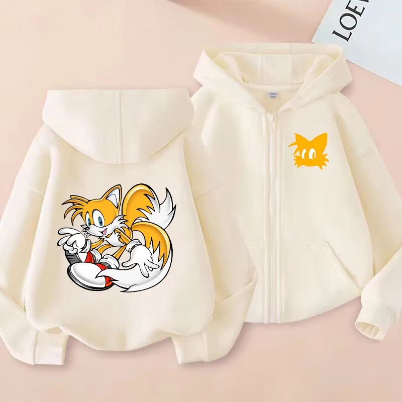 Sonics Kids Thin Hooded Coats Anime Zipper Sweatshirts Outwear Fashion Spring Fall Hoodies Sportwear Children Clothes Boys Gift