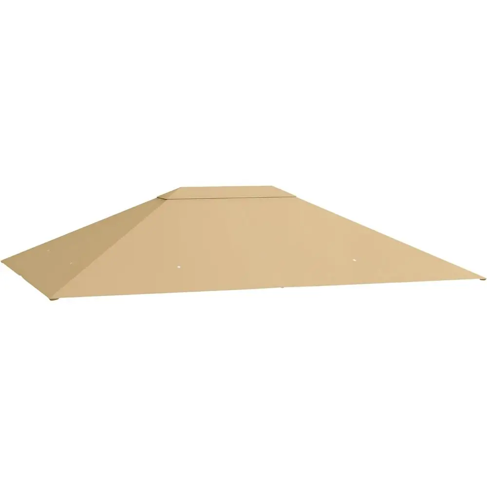 10' x 13' Outdoor Gazebo Replacement Cover with Vents and Drain Holes, Khaki