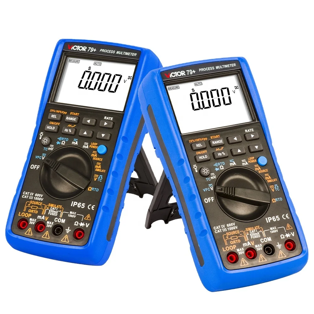 VICTOR 79+ Process Multimeter resistance 400ohm thermocouple frequency 100hz loop 24V Digital Multimeter Process Calibrator