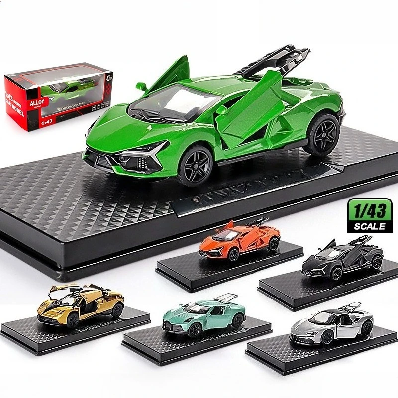 

Металлическая модель спортивного автомобиля 1:43, игрушка-сюрприз в слепой коробке, подарок для мальчика, коллекционная машинка из сплава