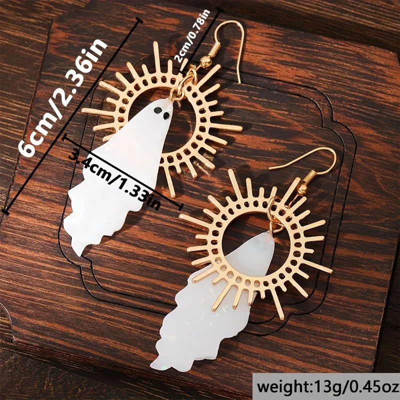 Creative Ghost Shape Pendant earrings Halloween Wear simple souvenir Sun pendant earrings Holiday with jewelry gifts