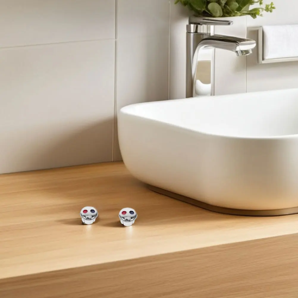 50 قطعة زر المؤشر الساخن البارد: علامات مؤشر مقبض الصنبور لقطع غيار تحديد التنظيم الحراري لصنابير المياه #2