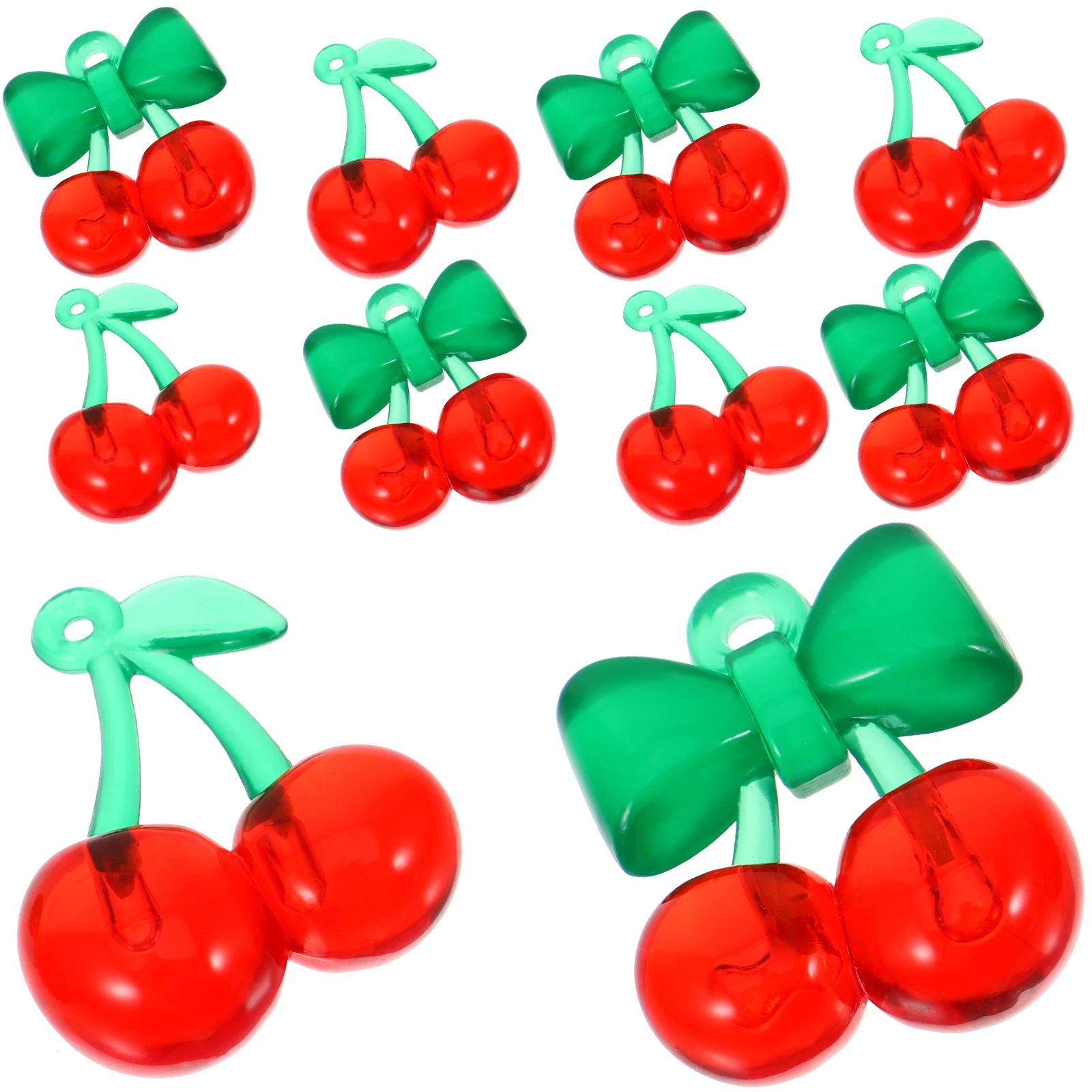 

10pcs Acrylic Pendant Cherry Charms Fruit Jewelry Making Accessories DIY Craft Material Safe Durable Easy Use