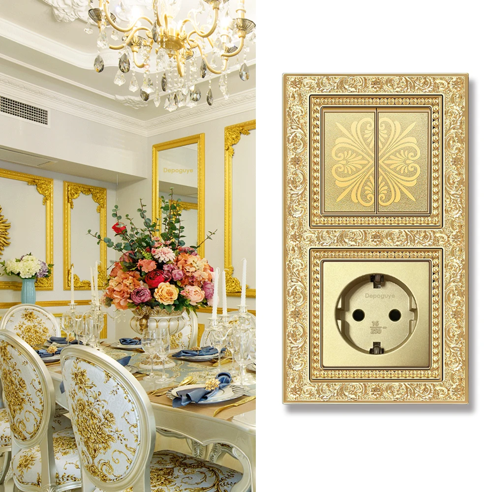 خمر زر عمودي 2 4 6 عصابة 2 طريقة الجدار مفتاح الإضاءة باهتة الاتحاد الأوروبي الاتحاد الأوروبي فرنسا المقبس المخرج 162*86 مللي متر لوحة نحاسية عالمية #4